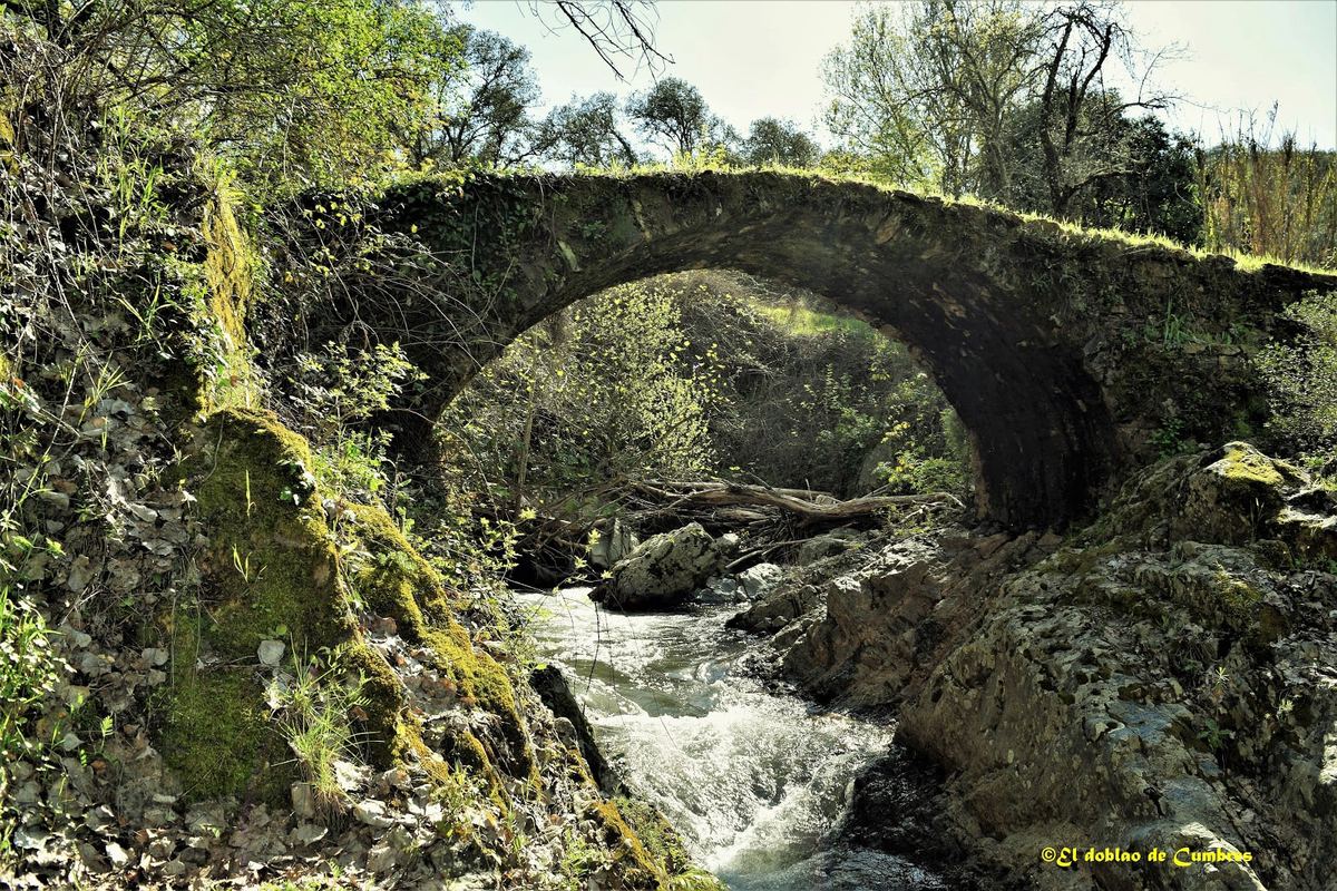 Cascada del arroyo junto al puente, en el entorno de la finca
